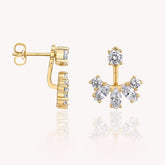 Diamond Cluster Ear Jacket Earrings