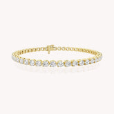 Three-Prong Diamond Tennis Bracelet In Yellow Gold