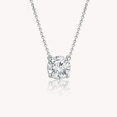 Floating Round Diamond Necklace In White Gold