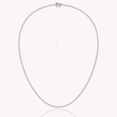 Three-Prong Petit Diamond Tennis Necklace In White Gold