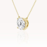 Floating Round Diamond Necklace In Yellow Gold