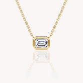 Bezel Set Grande Emerald Cut Necklace, 1 CT