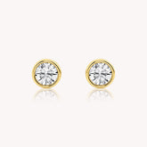 Bezel Set Round Classic Diamond Studs 1 TCW