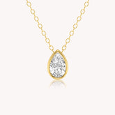 Pear Cut Diamond Bezel Set Necklace