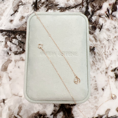 Bezel Solitaire Round Necklace In Yellow Gold 1 Carat With 18K Gold