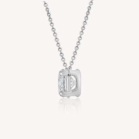 Floating Round Diamond Necklace In White Gold