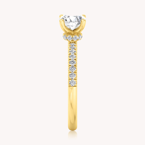 Hidden Halo Solitaire Ring