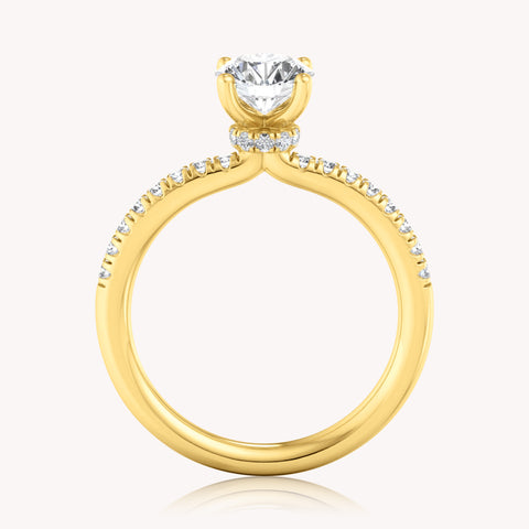 Hidden Halo Solitaire Ring