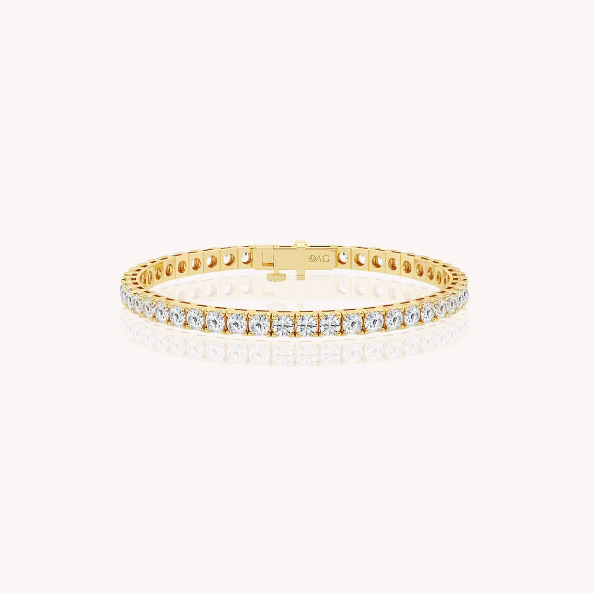 Four Prong Grande Diamond Tennis Bracelet In Yellow Gold