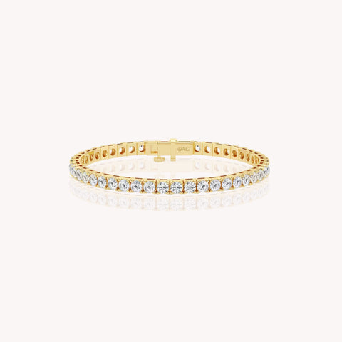 Four Prong Grande Diamond Tennis Bracelet In Yellow Gold