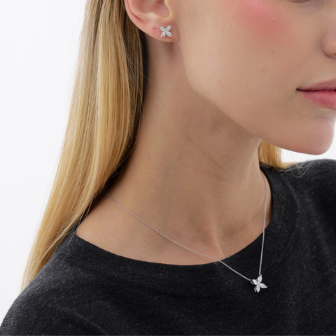 marquis-cut-Diamond-flower-earrings