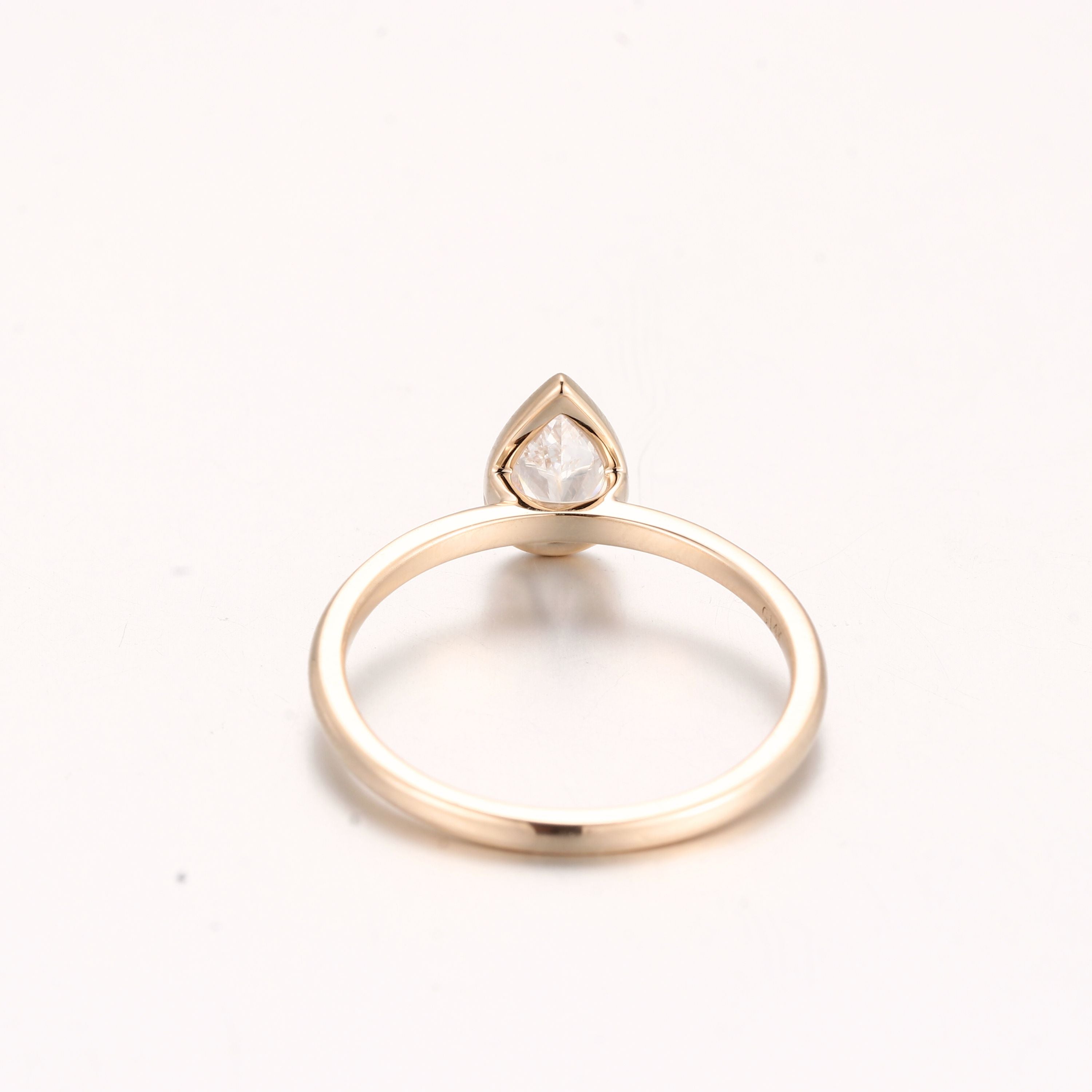 pear shape diamond ring bezel setting