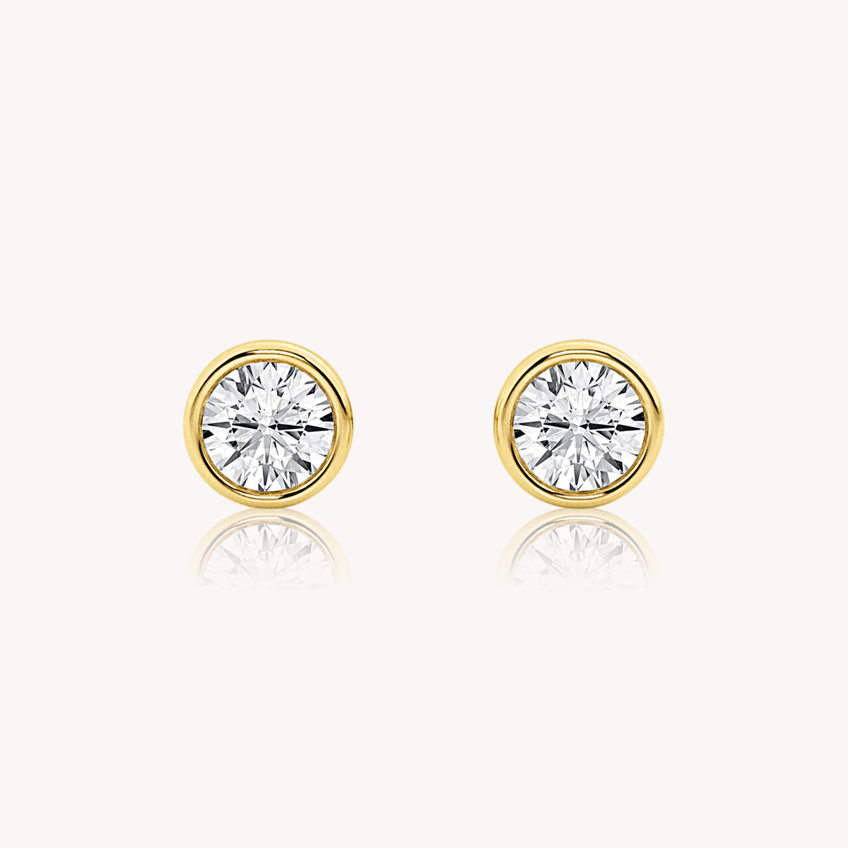 Bezel Set Round Classic Diamond Studs 1 TCW
